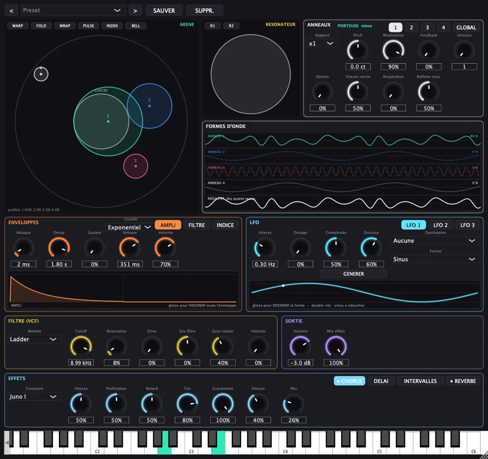 Interface de Eclipse, synthétiseur fm à anneaux