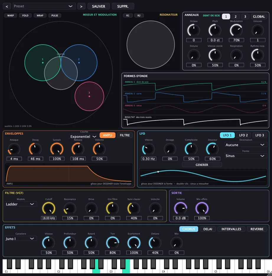 Interface de Halo, synthétiseur à anneaux
